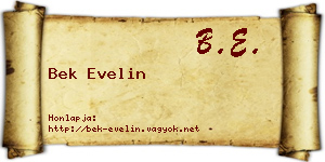 Bek Evelin névjegykártya